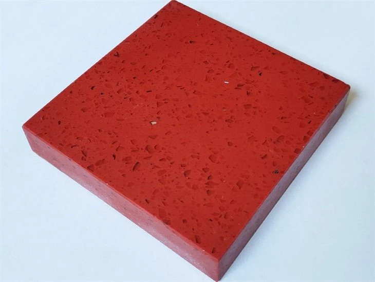 Sparkling red quartz stone slab (2)